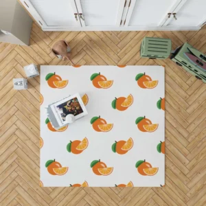 Hand Painted Orange Design Rug