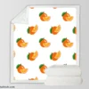 Hand Painted Orange Design Sherpa Fleece Blanket