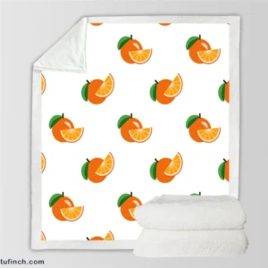 Hand Painted Orange Design Sherpa Fleece Blanket