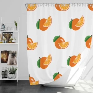 Hand Painted Orange Design Shower Curtain