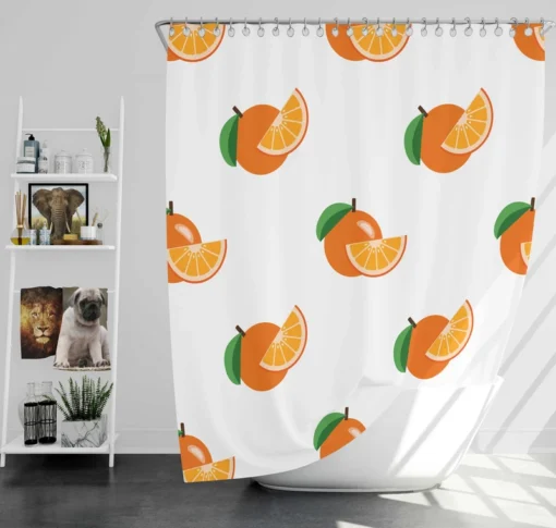 Hand Painted Orange Design Shower Curtain