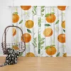 Hand Painted Oranges Leaves Curtain