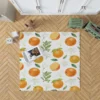 Hand Painted Oranges Leaves Rug