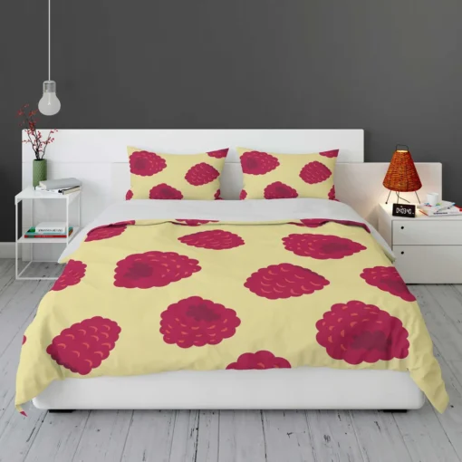 Hand Painted Raspberry Bedding Set 1