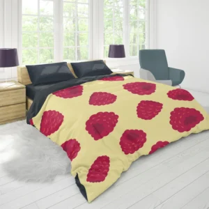 Hand Painted Raspberry Duvet Cover 1