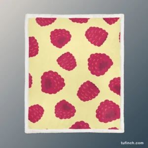 Hand Painted Raspberry Sherpa Fleece Blanket 1