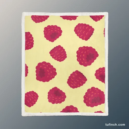 Hand Painted Raspberry Sherpa Fleece Blanket 1