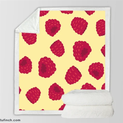 Hand Painted Raspberry Sherpa Fleece Blanket