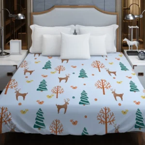 Hand Painted Reindeer Pattern Duvet Cover