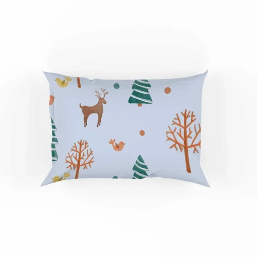 Hand Painted Reindeer Pattern Pillow Case