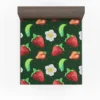 Hand Painted Strawberry Flowers Fitted Sheet