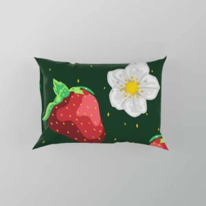 Hand Painted Strawberry Flowers Pillow Case