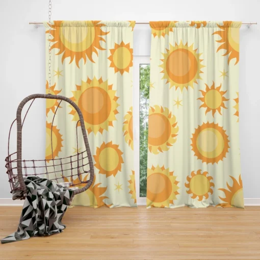 Hand Painted Sun Pattern Curtain