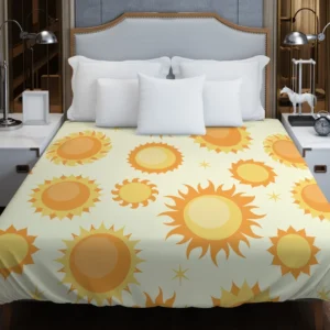 Hand Painted Sun Pattern Duvet Cover