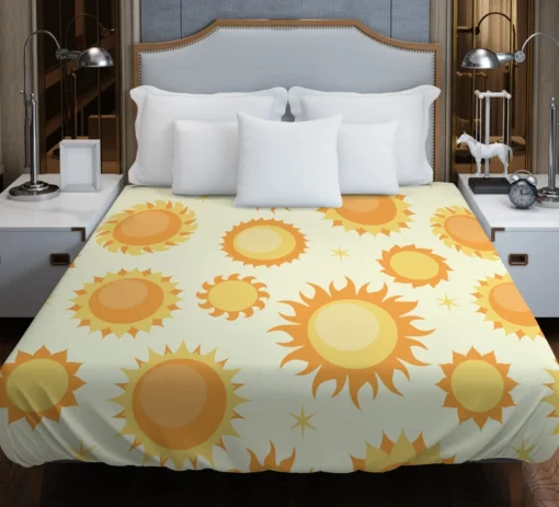 Hand Painted Sun Pattern Duvet Cover