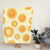 Hand Painted Sun Pattern Fleece Blanket