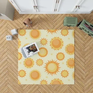 Hand Painted Sun Pattern Rug