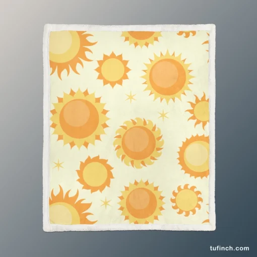 Hand Painted Sun Pattern Sherpa Fleece Blanket 1