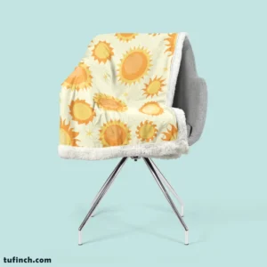 Hand Painted Sun Pattern Sherpa Fleece Blanket 2