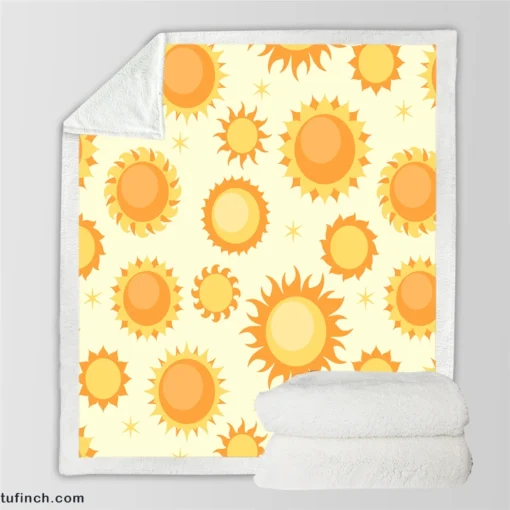 Hand Painted Sun Pattern Sherpa Fleece Blanket