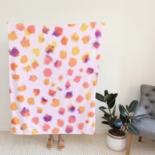 Hand Painted Watercolor Giraffe Design Fleece Blanket