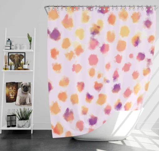 Hand Painted Watercolor Giraffe Design Shower Curtain