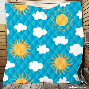 Happy Sunny Day Sun Raised Quilt Blanket