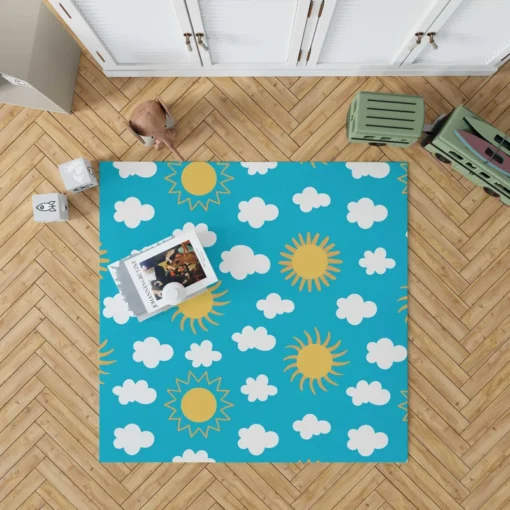 Happy Sunny Day Sun Raised Rug