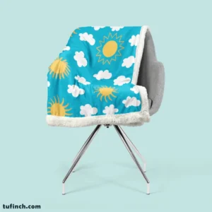 Happy Sunny Day Sun Raised Sherpa Fleece Blanket 2