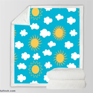 Happy Sunny Day Sun Raised Sherpa Fleece Blanket