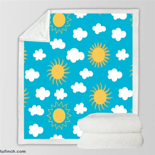 Happy Sunny Day Sun Raised Sherpa Fleece Blanket