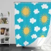 Happy Sunny Day Sun Raised Shower Curtain