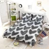 Hatch Black Heart Pattern Bedding Set