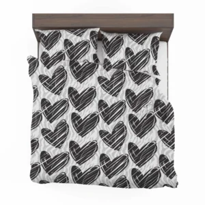 Hatch Black Heart Pattern Bedding Set 2