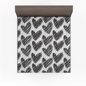 Hatch Black Heart Pattern Fitted Sheet