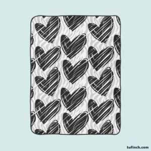 Hatch Black Heart Pattern Fleece Blanket 1