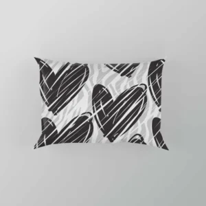 Hatch Black Heart Pattern Pillow Case