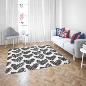 Hatch Black Heart Pattern Rug 2