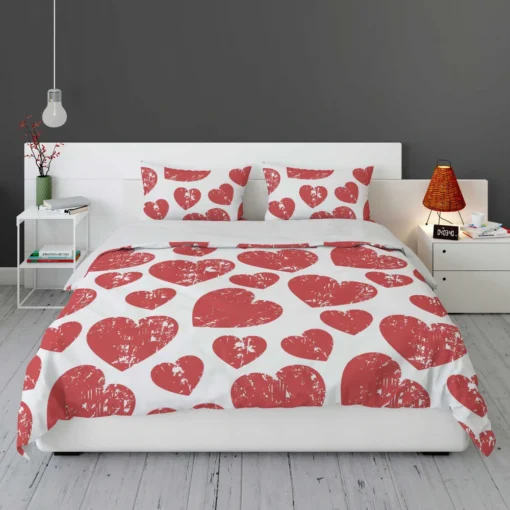 Hatch Red Heart Design Bedding Set 1