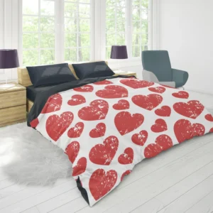 Hatch Red Heart Design Duvet Cover 1