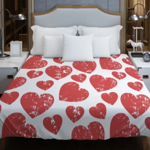 Hatch Red Heart Design Duvet Cover