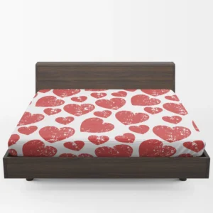 Hatch Red Heart Design Fitted Sheet 1