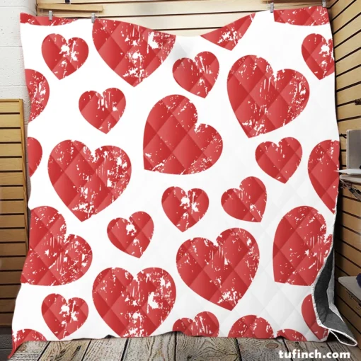 Hatch Red Heart Design Quilt Blanket