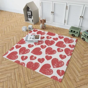 Hatch Red Heart Design Rug 1