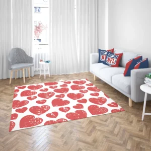 Hatch Red Heart Design Rug 2