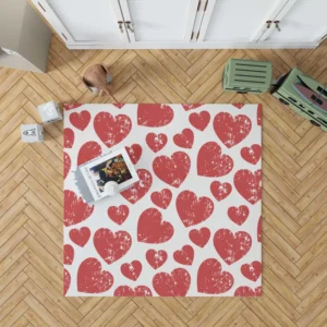 Hatch Red Heart Design Rug