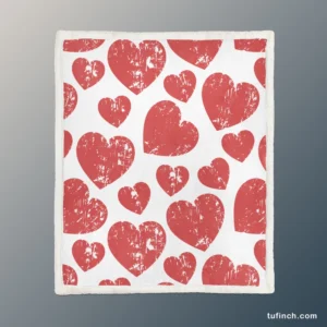 Hatch Red Heart Design Sherpa Fleece Blanket 1