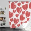 Hatch Red Heart Design Shower Curtain