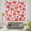 Hatch Red Heart Design Wall Tapestry