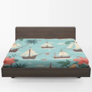 Hawaii Theme Old Tail Ship Fitted Sheet 1